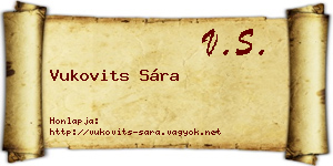 Vukovits Sára névjegykártya