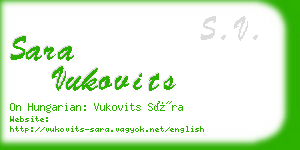 sara vukovits business card